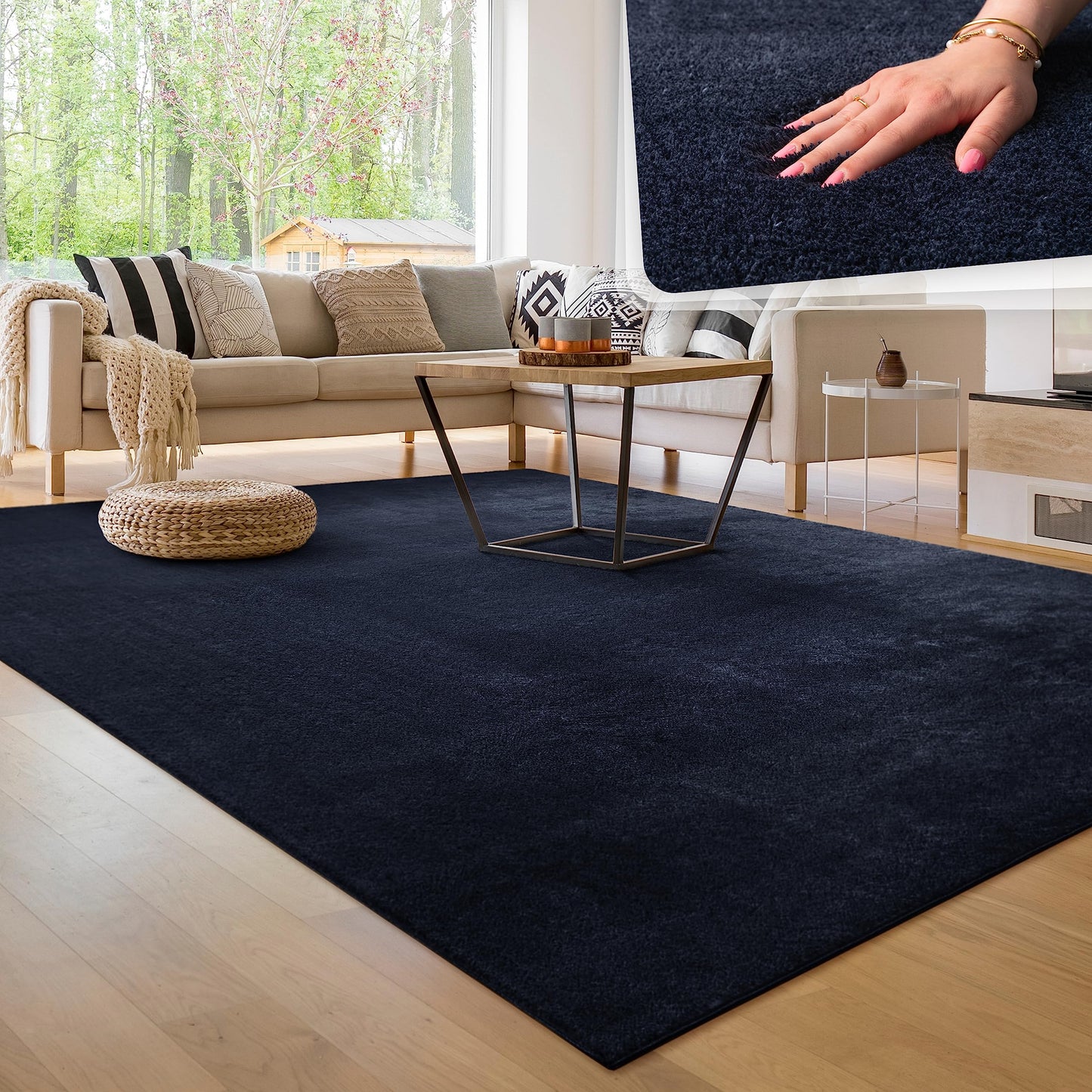 Paco Home Moderner Kuscheliger Wohnzimmer Teppich Kurzflor waschbar flauschig Weich Einfarbig Felloptik zeitlos stilvoll rutschfest pflegeleicht, Grösse:120x170 cm, Farbe:Rosa