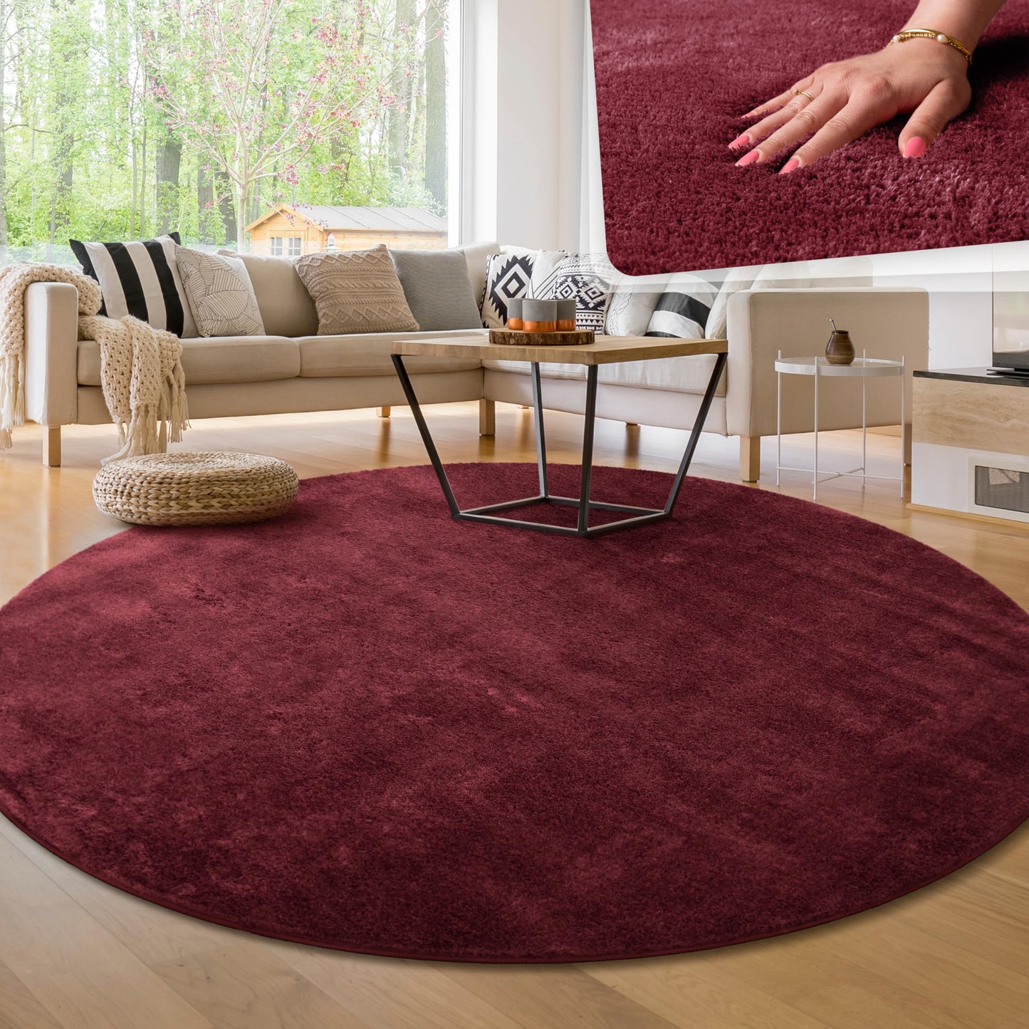 Paco Home Moderner Kuscheliger Wohnzimmer Teppich Kurzflor waschbar flauschig Weich Einfarbig Felloptik zeitlos stilvoll rutschfest pflegeleicht, Grösse:120x170 cm, Farbe:Rosa