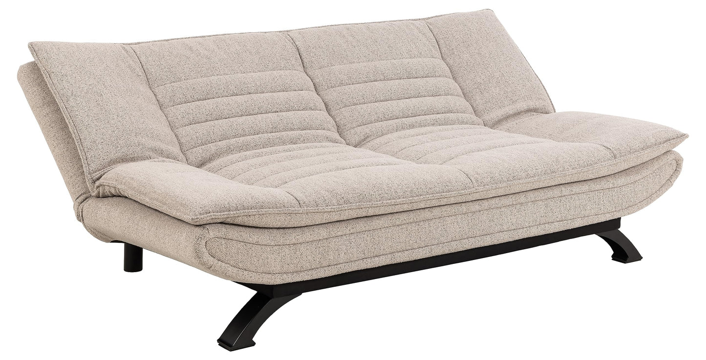 AC Design Furniture Jasper Bettcouch Dunkelgrau/Schwarz, Schlafsofa mit 3 Liegepositionen, Moderner 3-Sitzer Ohne Armlehne, Gepolstert mit Schwarzen Metallbeinen, L: 196 x H: 91 x T: 98 cm