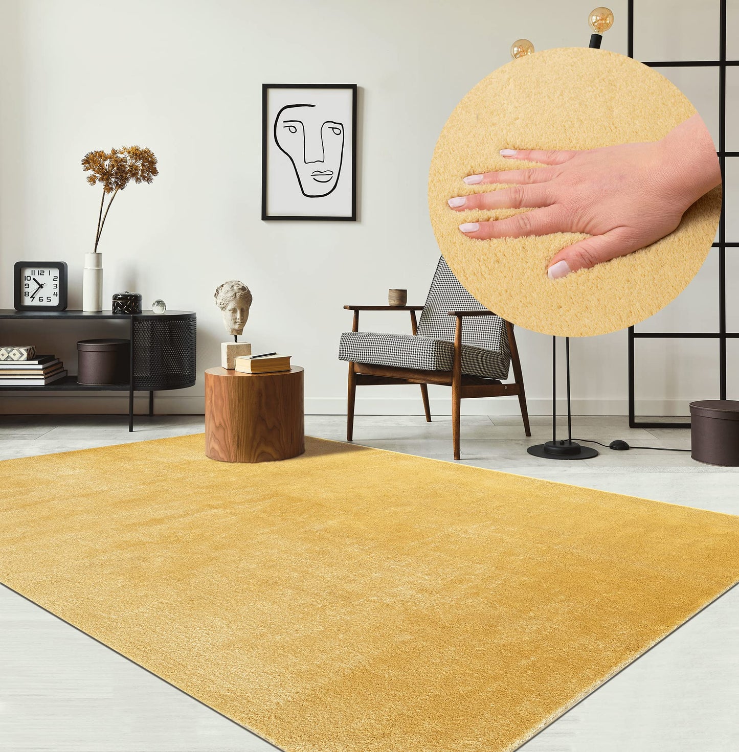 the carpet Relax Rug, Modern, Fluffy, Short Pile, Non-Slip Underside, Washable up to 30°C, Super-Soft, Fur Look, Anthracite, 160 x 220 cm
