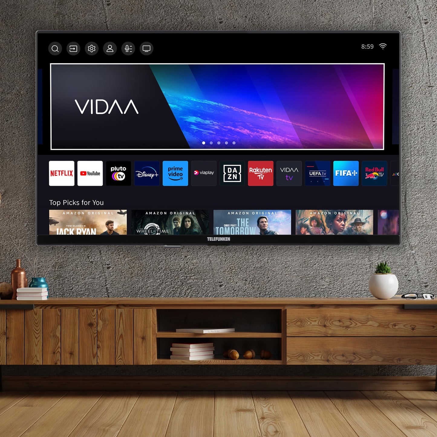 TELEFUNKEN VIDAA D43U790B2CW 4K TV 43 Inch Smart TV UHD, HDR TV with Dolby Vision, Triple Tuner and 6 Months HD+ Including LED TV, Black