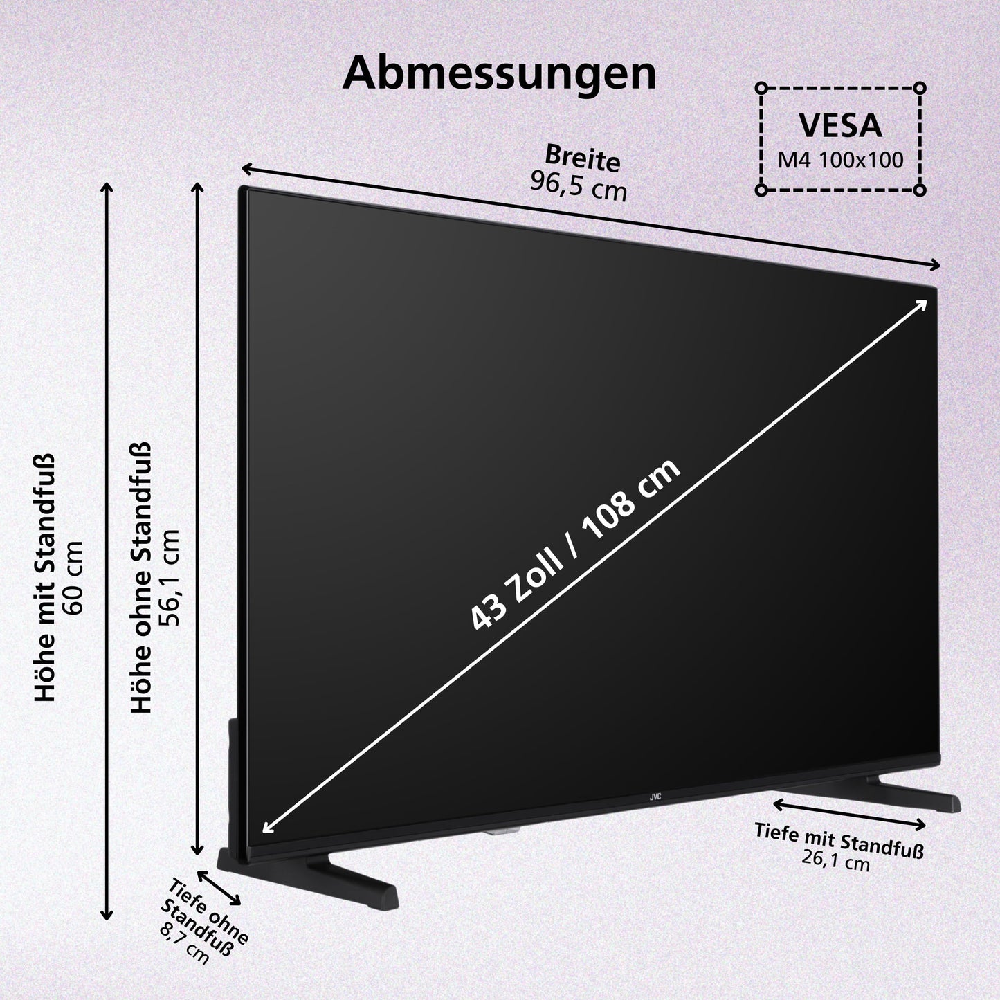 JVC Fernseher 24 Zoll Fire TV HD-Ready Smart TV HDR Fernseher mit Alexa Sprachsteuerung und Triple Tuner, LED TV LT-24VRH3555 (2026)