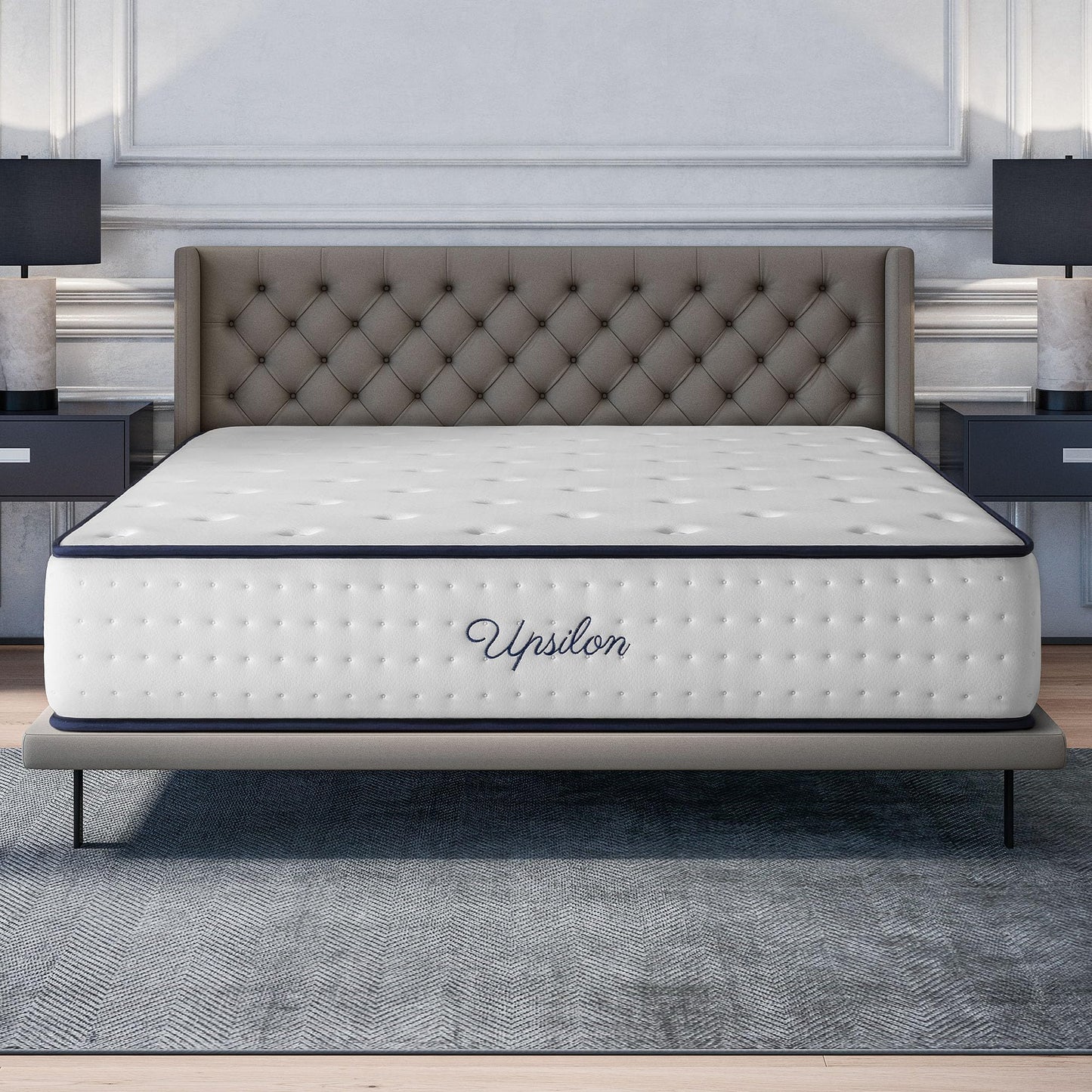 COSMOS - Mattress 180 x 200 cm Upsilon Cold Foam Mattress Hardness H2 - Oeko-Tex Certified - Latex Blue 7-Zone Mattress Height 21 cm - Made in EU