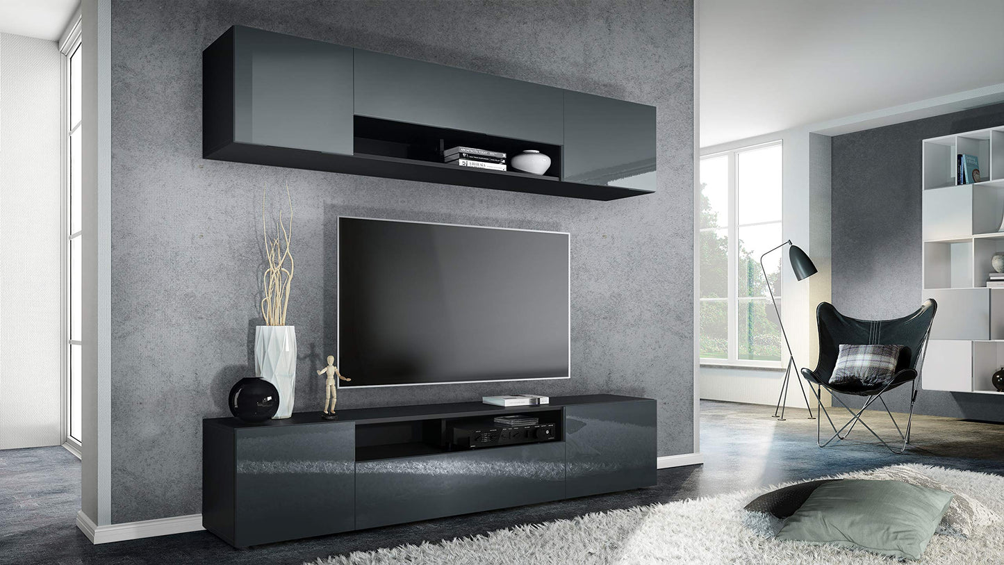 Vladon Mogan Wall Unit Black