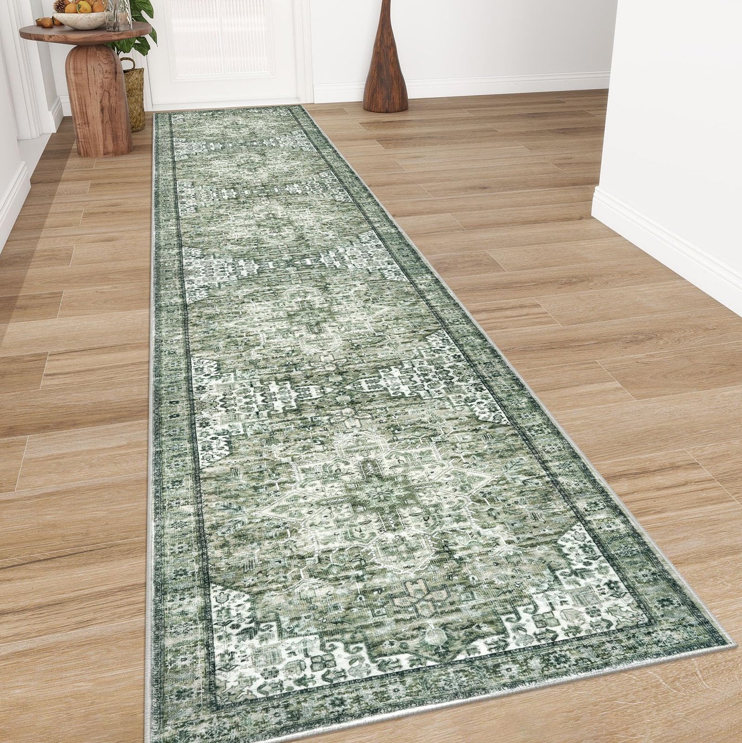 2x3 Blue Washable Rug for Entrance, Soft Traditional Area Rug, Non-Slip Printed Kitchen Rugs, Low-Pile Medallion Indoor Door Mat, Small Farmhouse Carpet for Entryway Kitchen Foyer Bedside
