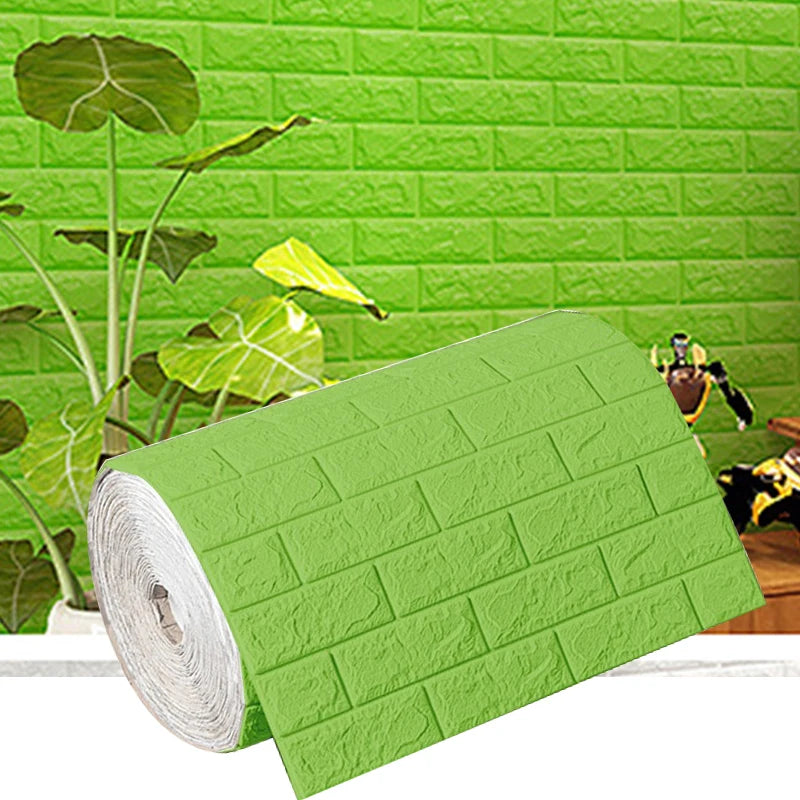 70cmx1m Waterproof and Moisture-proof Self-adhesive DIY Wallpaper Living Room 3D Imitation Brick Bedroom Home Decoration