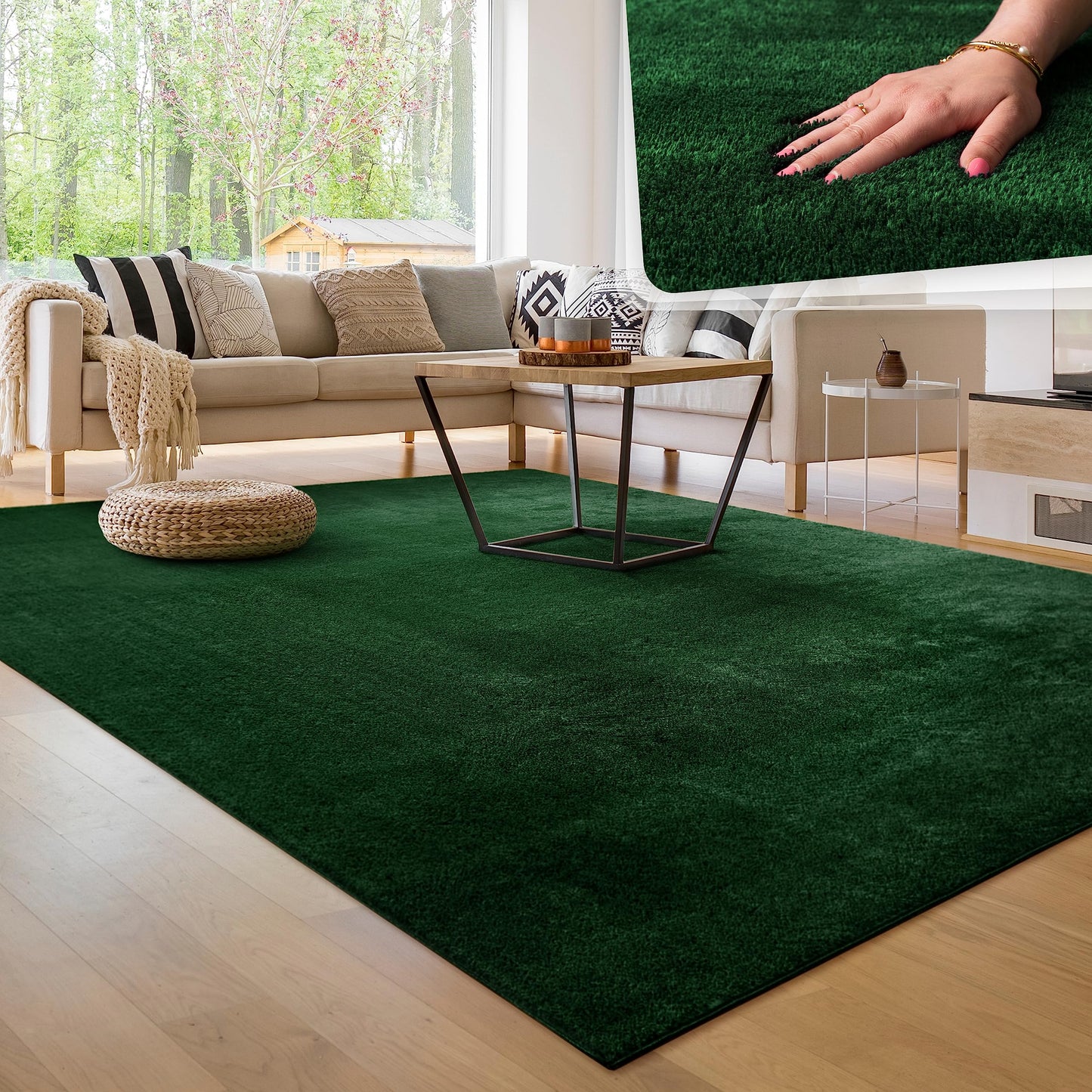 Paco Home Moderner Kuscheliger Wohnzimmer Teppich Kurzflor waschbar flauschig Weich Einfarbig Felloptik zeitlos stilvoll rutschfest pflegeleicht, Grösse:120x170 cm, Farbe:Rosa