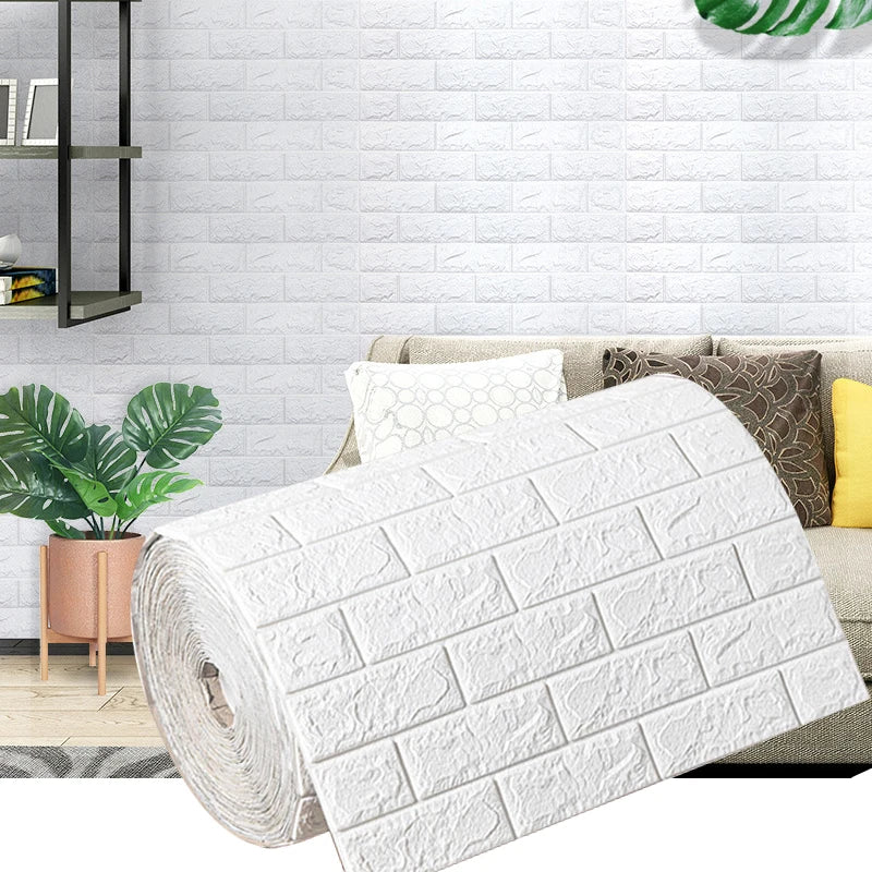 70cmx1m Waterproof and Moisture-proof Self-adhesive DIY Wallpaper Living Room 3D Imitation Brick Bedroom Home Decoration
