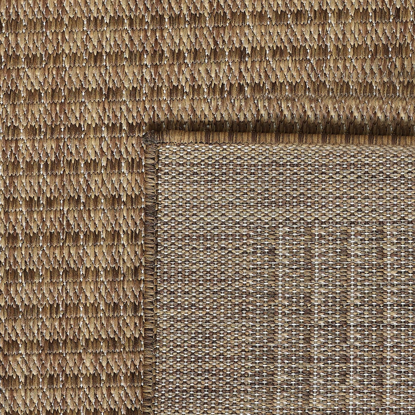 SIMPEX Outdoor Weatherproof Rug for Patio, Balcony, Garden, Kitchen, Plain Design, Flat Weave, Sisal Look, Washable Rug, Size: 140 x 200 cm, Colour: Beige