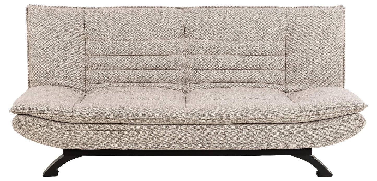 AC Design Furniture Jasper Bettcouch Dunkelgrau/Schwarz, Schlafsofa mit 3 Liegepositionen, Moderner 3-Sitzer Ohne Armlehne, Gepolstert mit Schwarzen Metallbeinen, L: 196 x H: 91 x T: 98 cm