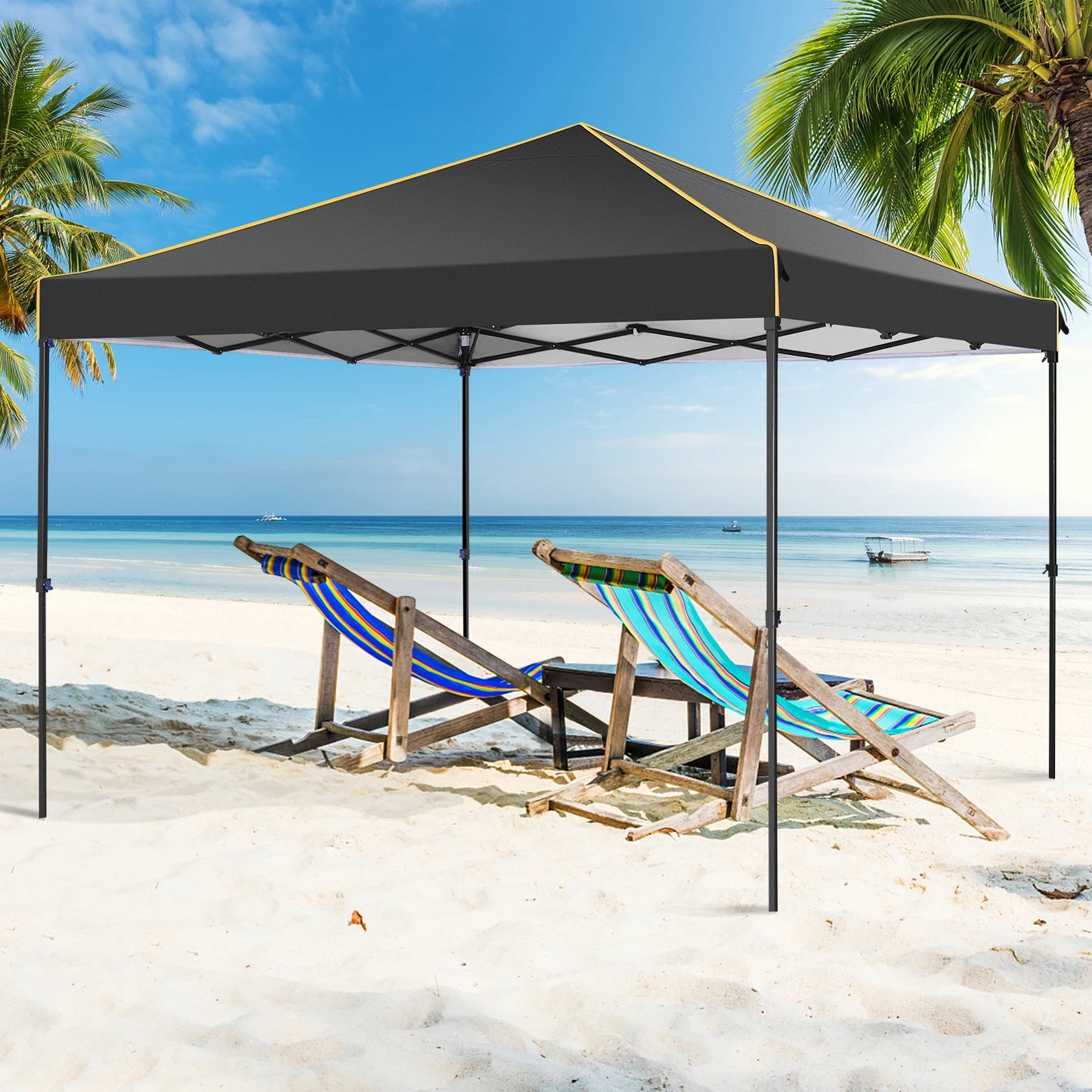 3x3m Folding Gazebo Waterproof Gazebo Party Tent With 4 Side Wall Pop Up Garden Awning Anti-UV For Outdoor Garden Courtyard Tent