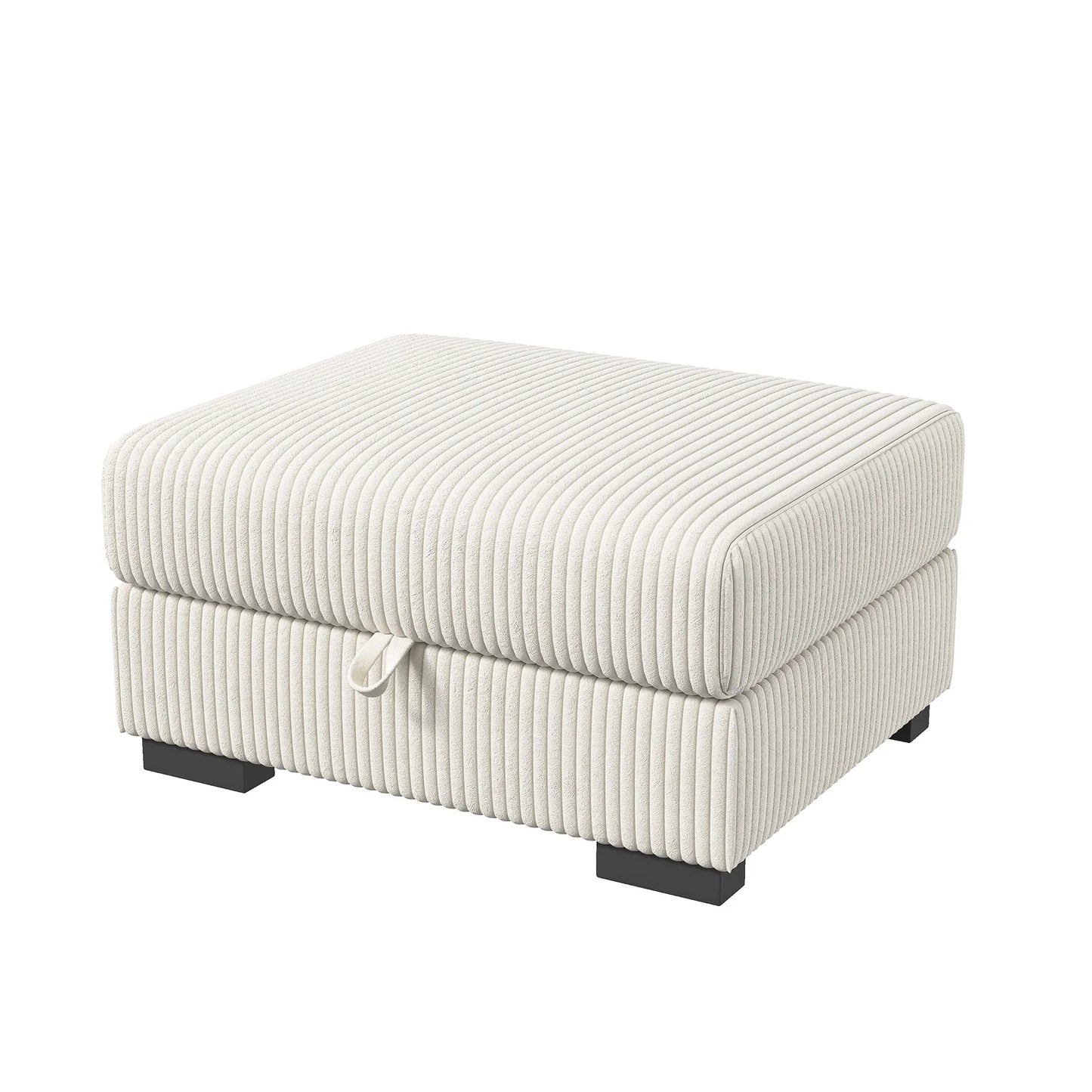 Rosahqnda Convertible Sectional Sofa,Freestanding double single Sofa,footrest with Storage ,Upholstery Set,Corduroy,Beige/Gray