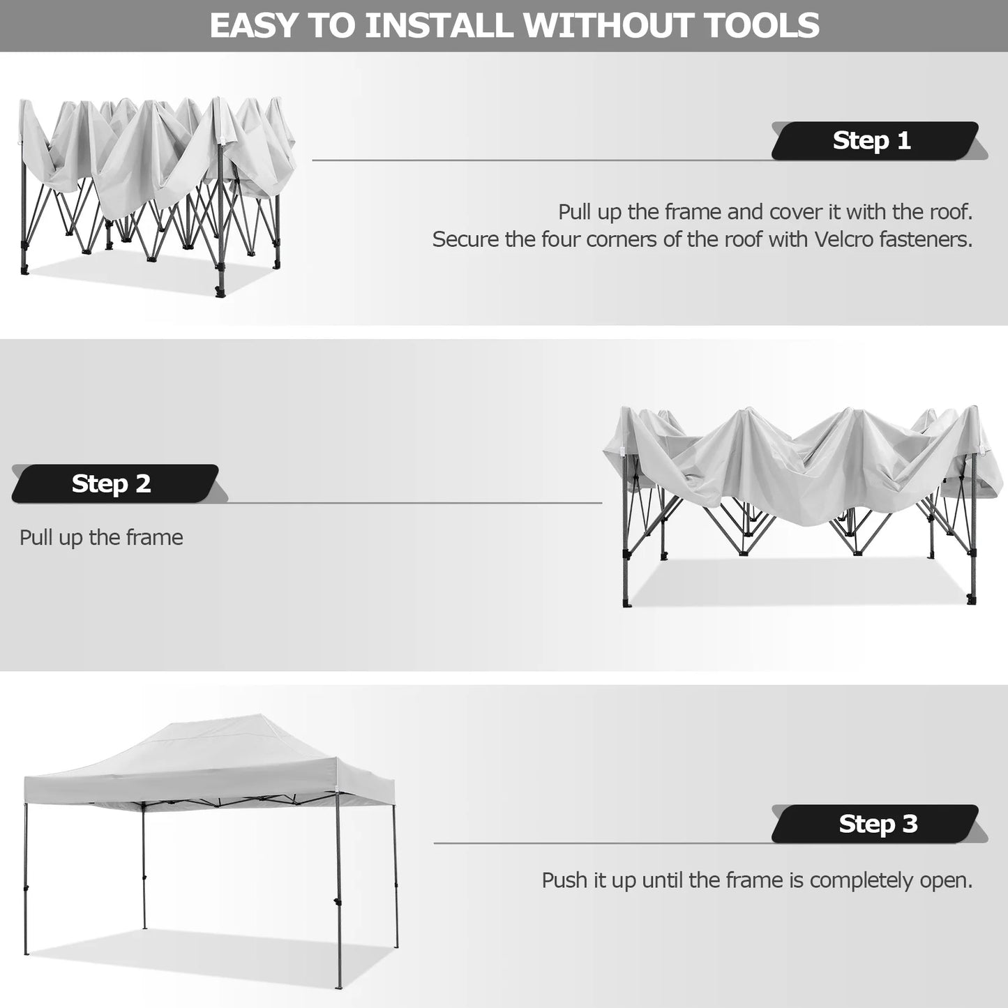3x4.5m Pop up Canopy Tent Gazebo Outdoor Party Canopy Tent Sun Shelter For Wedding Party Wind & Waterproof Gazebo With Carry Bag