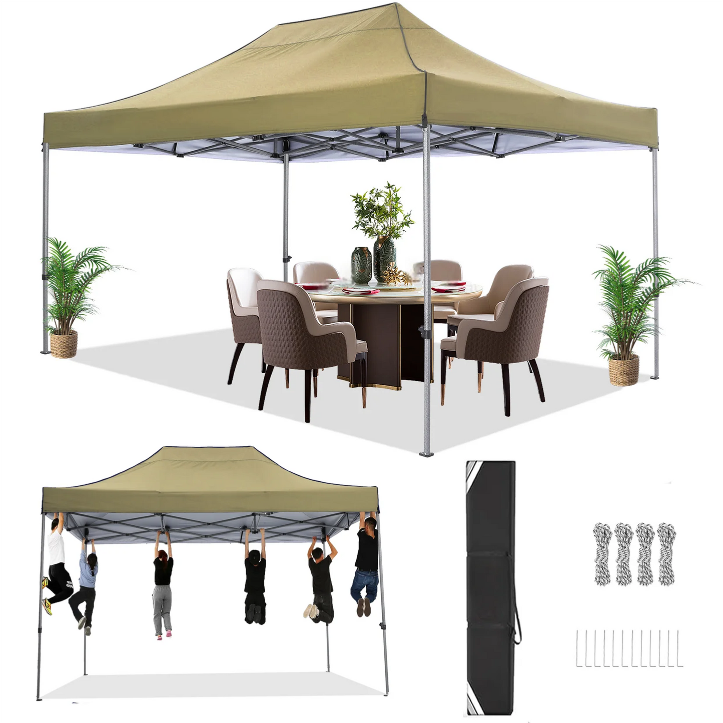 3x4.5m Pop up Canopy Tent Gazebo Outdoor Party Canopy Tent Sun Shelter For Wedding Party Wind & Waterproof Gazebo With Carry Bag