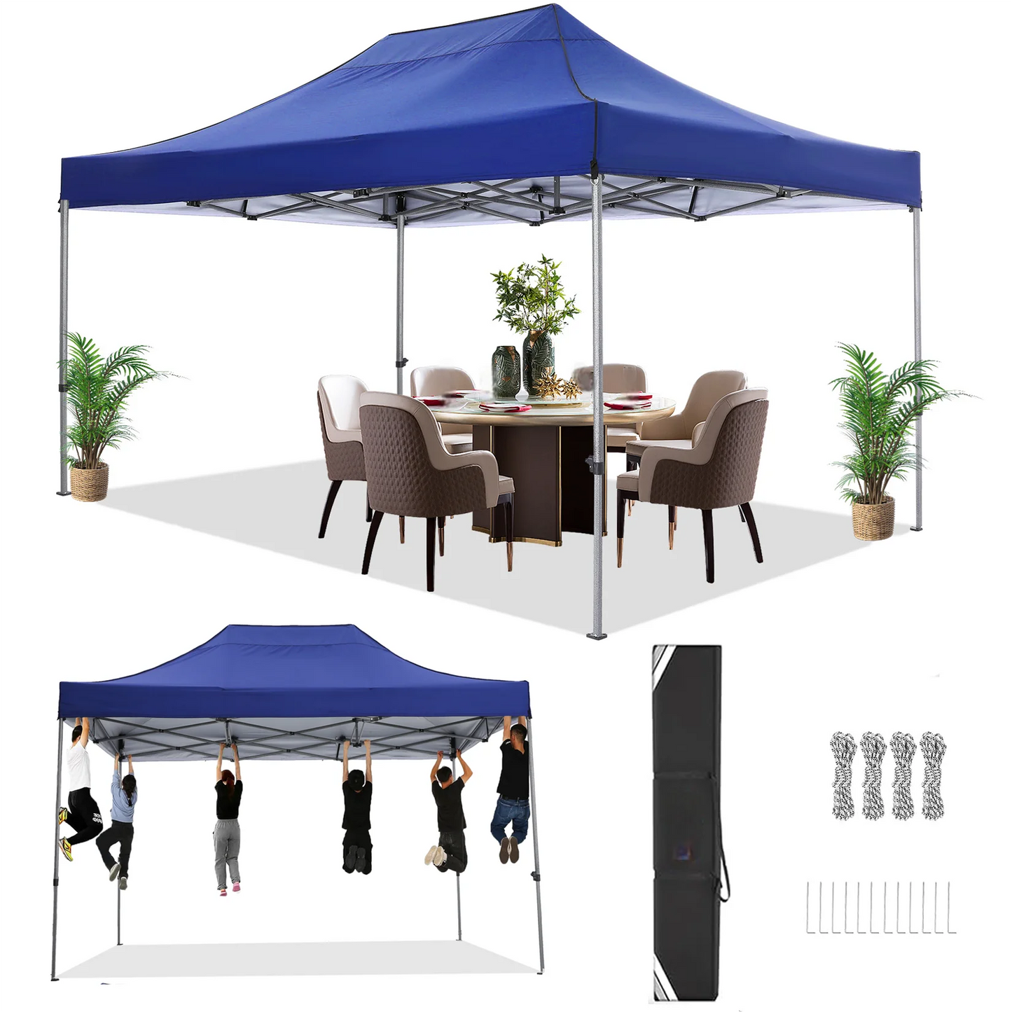 3x4.5m Pop up Canopy Tent Gazebo Outdoor Party Canopy Tent Sun Shelter For Wedding Party Wind & Waterproof Gazebo With Carry Bag