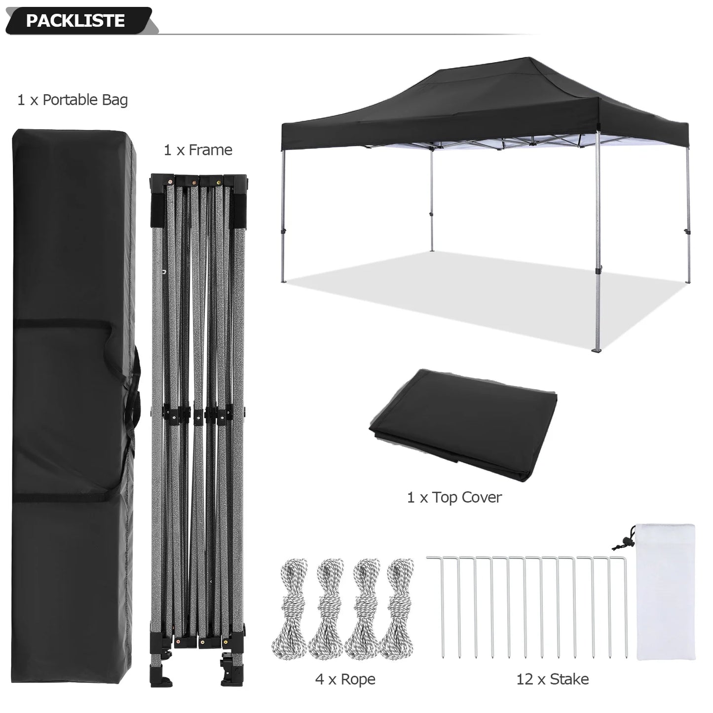 3x4.5m Pop up Canopy Tent Gazebo Outdoor Party Canopy Tent Sun Shelter For Wedding Party Wind & Waterproof Gazebo With Carry Bag