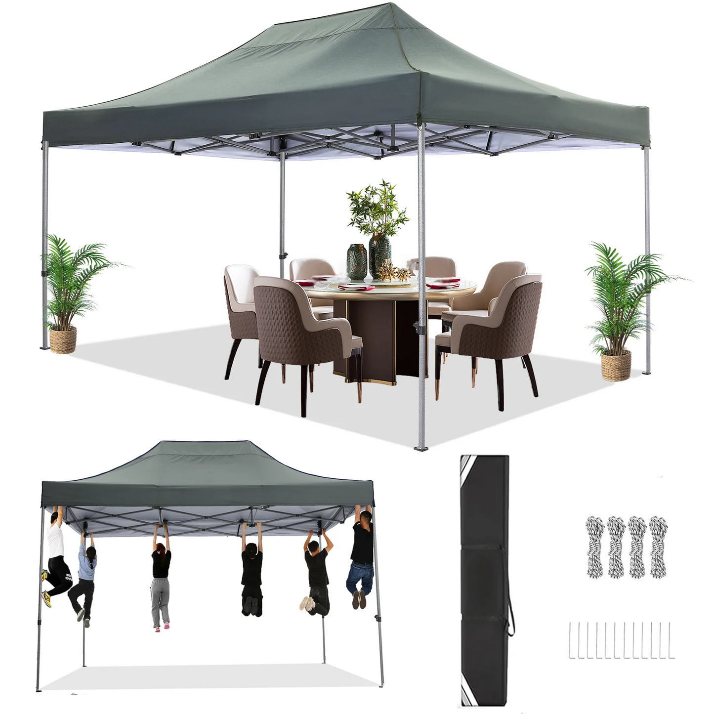 3x4.5m Pop up Canopy Tent Gazebo Outdoor Party Canopy Tent Sun Shelter For Wedding Party Wind & Waterproof Gazebo With Carry Bag