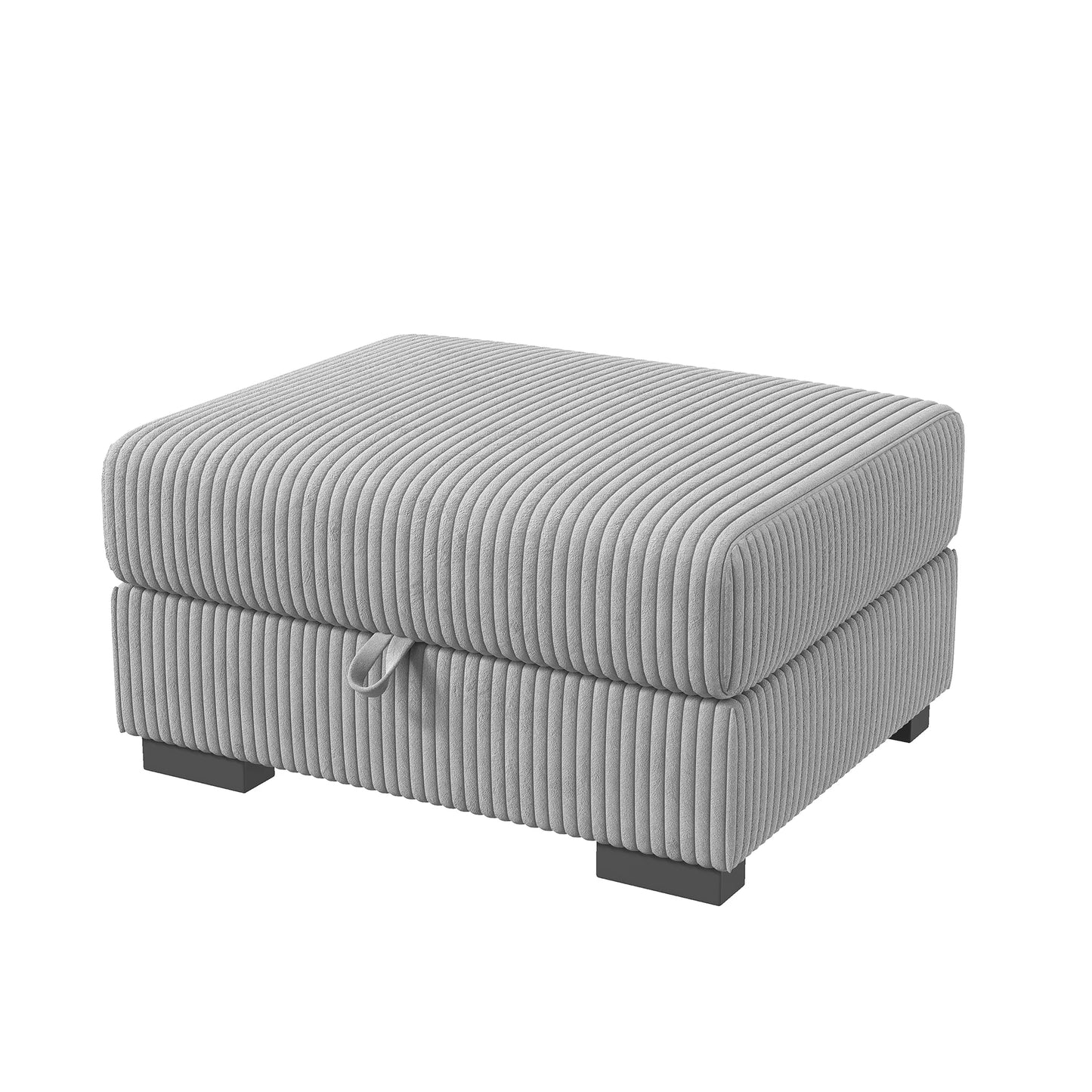 Rosahqnda Convertible Sectional Sofa,Freestanding double single Sofa,footrest with Storage ,Upholstery Set,Corduroy,Beige/Gray