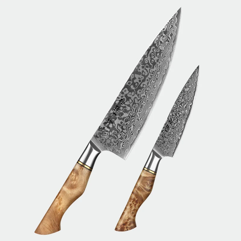 HEZHEN Kitchen Knife Set 1-7PC Damascus Steel knives Chef Knife Kitchen Accessories Professional Chef knives Cooking Tools
Messerset