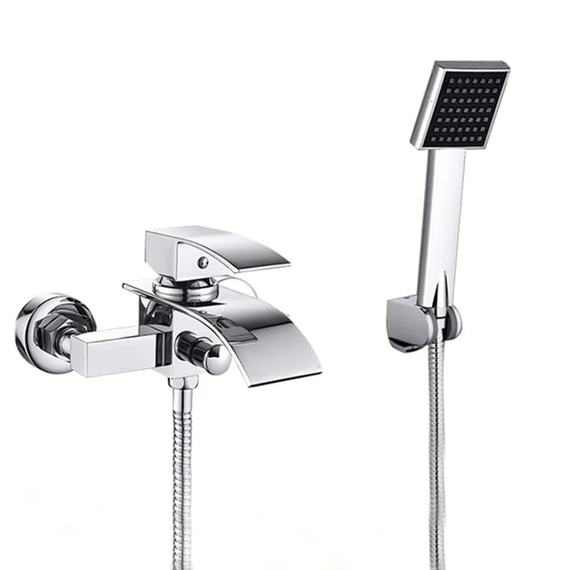 Matte Black Bathroom Faucet 2 Function Bathtub Facuet Wall Mounting Cold and Hot Shower Faucet