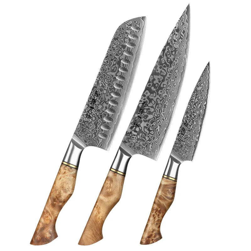 HEZHEN Kitchen Knife Set 1-7PC Damascus Steel knives Chef Knife Kitchen Accessories Professional Chef knives Cooking Tools
Messerset