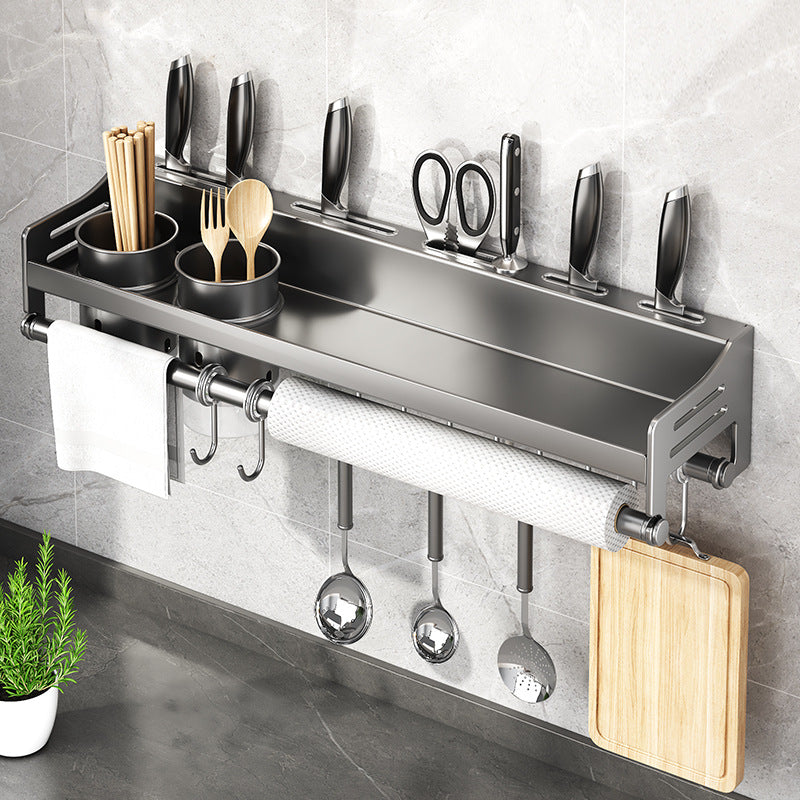 Kitchen Multifunctional Wall Mount Punch-free Storage Rack