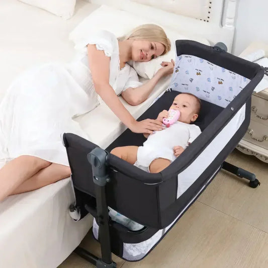 Portable Bedside Sleeping Equipment for Infants, Baby Crib with Covered Bed, Baby Cradle, Newborn Bed
