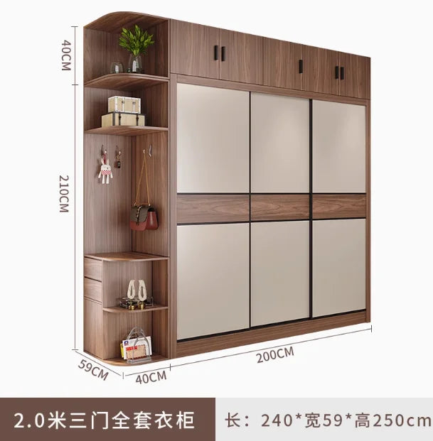Vertical Aesthetic Wardrobes Sliding Door Quiet Clothes Organizer Wardrobe Display Modern Stylish Kleiderschrank Furniture Home