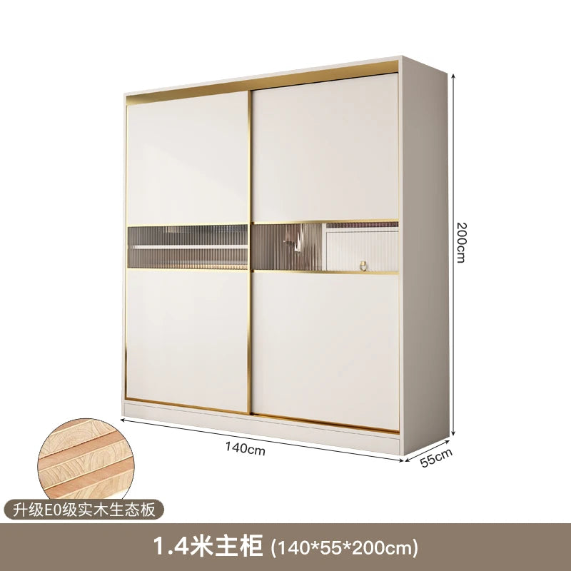 Bedroom Sliding Doors Wardrobe Storage Multifuncion Wooden Bedroom Wardrobe Portable Partitions Vestidores Unique Furniture