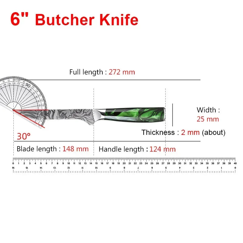 Stainless Steel Professional Japanese Kitchen Knives Durable Slicing Boning Paring Bread Utility Knife Chef Cleaver Meat Knife
Küchenmesser