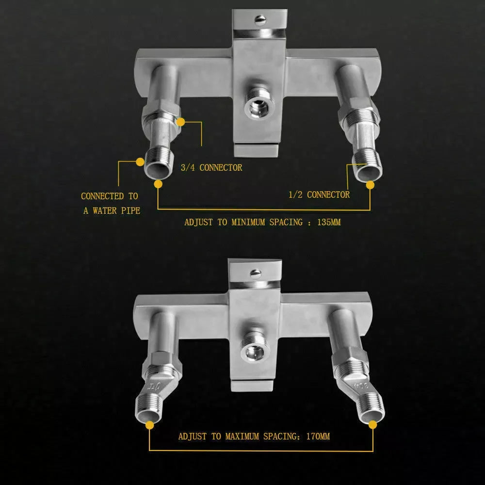 Matte Black Bathroom Faucet 2 Function Bathtub Facuet Wall Mounting Cold and Hot Shower Faucet