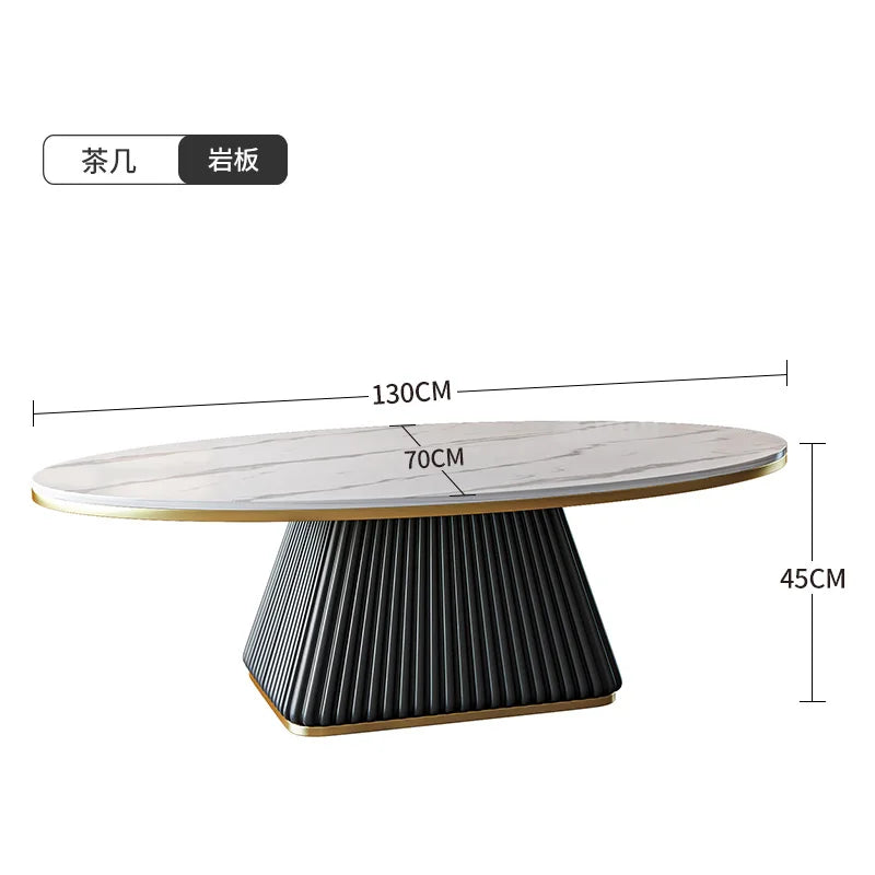Light luxury model room coffee table designer minimalist modern living room small apartment household oval rock plate coffee tab