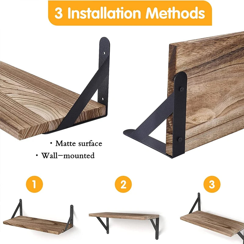 Wooden Wall Shelves Solid Wood Wall Hanging Floating Storage Shelf Bathroom Accessories Simple Design Shelves Supplies
