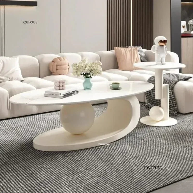 Modern Aesthetic Oval Coffee Tables Nordic Design Metal Modern Coffee Table Hotel Living Room Low Table Furniture for Home r