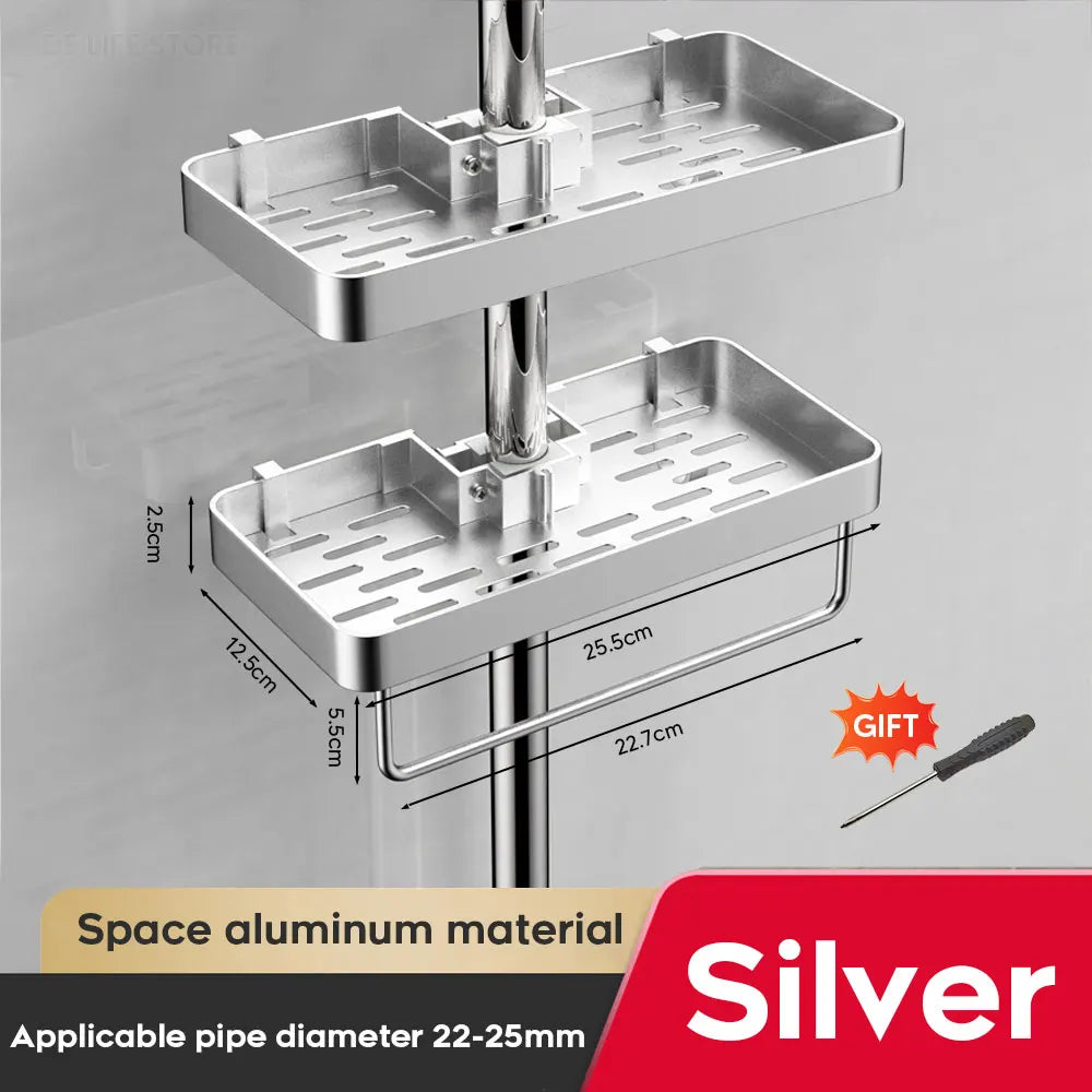 Aluminum Shower Shelf Shower Organiser Bathroom shelf Without Drilling Soap Shampoo Holder Shower Tray Bathroom Accessories