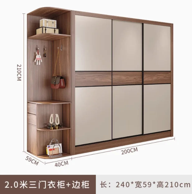 Vertical Aesthetic Wardrobes Sliding Door Quiet Clothes Organizer Wardrobe Display Modern Stylish Kleiderschrank Furniture Home