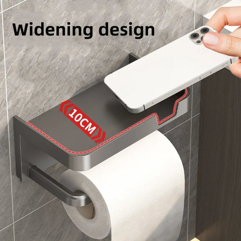 Wall Mounted Toilet Paper Holder Rustproof Thickened Plastic Storage Rack For Bathroom Kitchen Toilet Paper Roll Holder