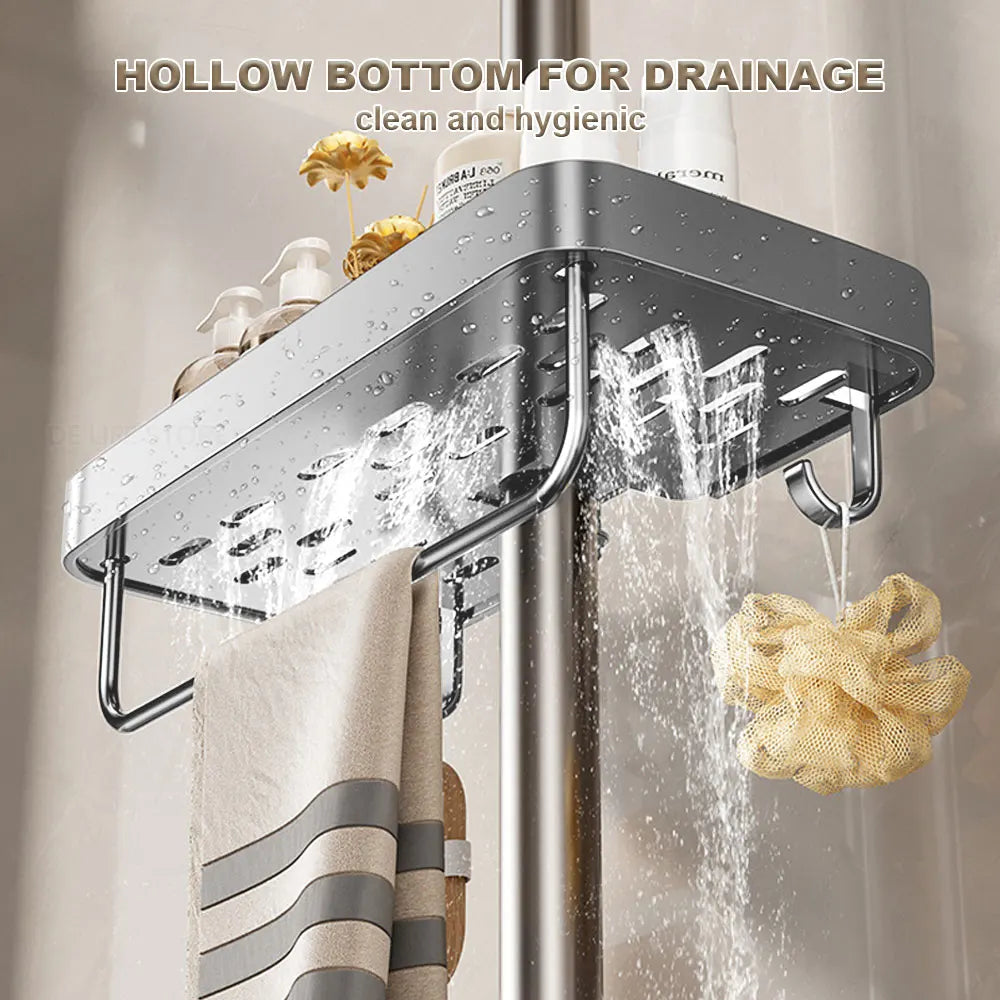 Aluminum Shower Shelf Shower Organiser Bathroom shelf Without Drilling Soap Shampoo Holder Shower Tray Bathroom Accessories