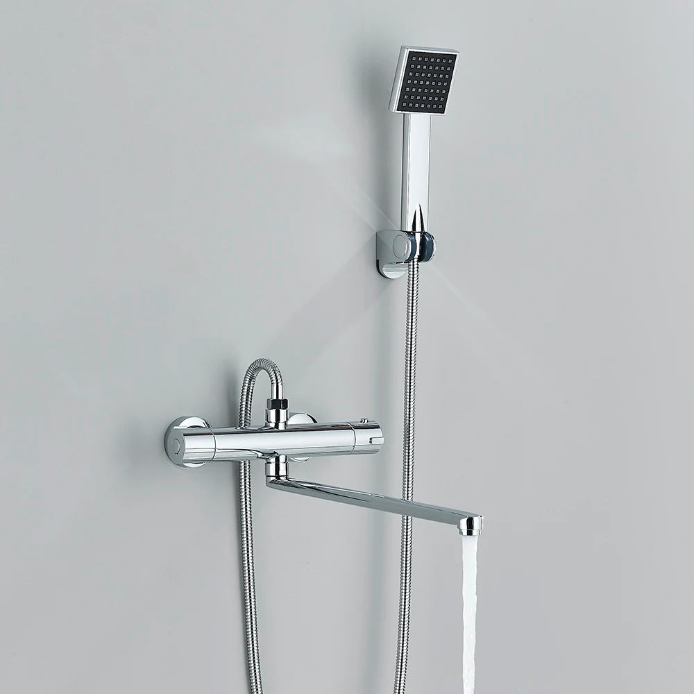 Chrome Thermostatic Shower Faucet Mixing Valve Thermostatic Shower Faucets Bathtub Faucet for Bathroom