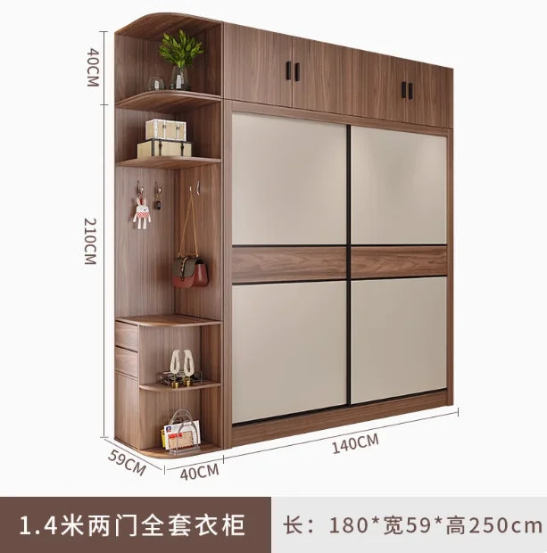 Vertical Aesthetic Wardrobes Sliding Door Quiet Clothes Organizer Wardrobe Display Modern Stylish Kleiderschrank Furniture Home