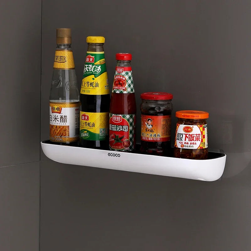 ECOCO Kitchen shelf perforated wall mounted household seasoning supplies complete knife rack rack multi-functional storage rack
