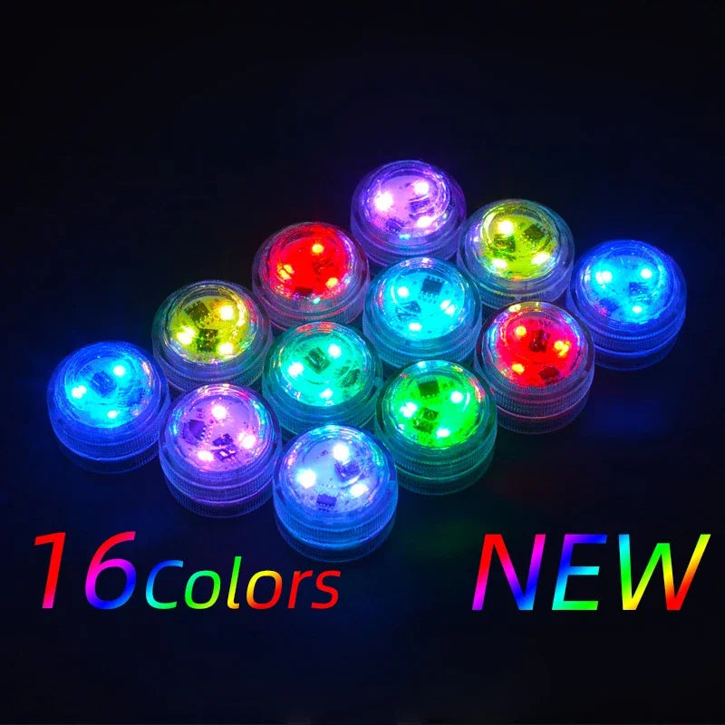 IP68 RGB Submersible Light 21/24key Remote Control Battery Operated Underwater Night Lamp for Swim Pool Outdoor Garden Party