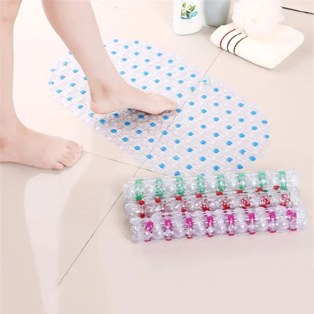Hot PVC Anti-skid Bath Mats Soft Anti-slip Shower Mat Massage Mat with Suction Cup Non-slip Bathtu Bath Mat Bathroom Accessories