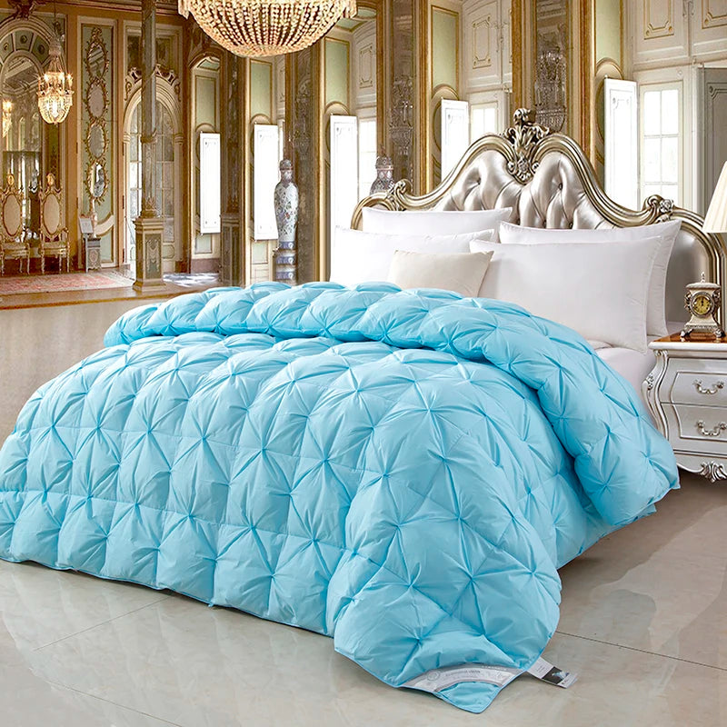 100% white goose down comforter, high-quality five-star hotel twisted flower comforter, pure cotton winter thick comforter