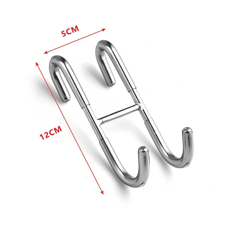 Stainless Steel Over Glass Door Shower Door Back Shower Towel Rack S-Shape Bathroom Bathrobe Hanger Holder Hooks