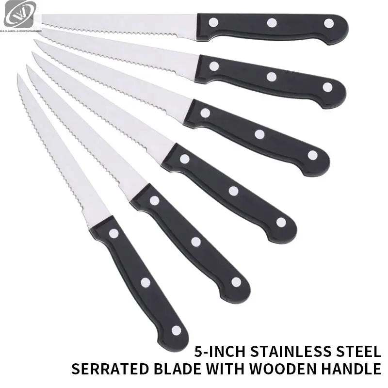 4/6/8/12 Pcs Steak Knives Forks Set Sharp Blade Black PP Handle Outdoor BBQ Picnic Meat Cutter Multi-function Fish Cutting Knife
Küchenmesser, Klassisch