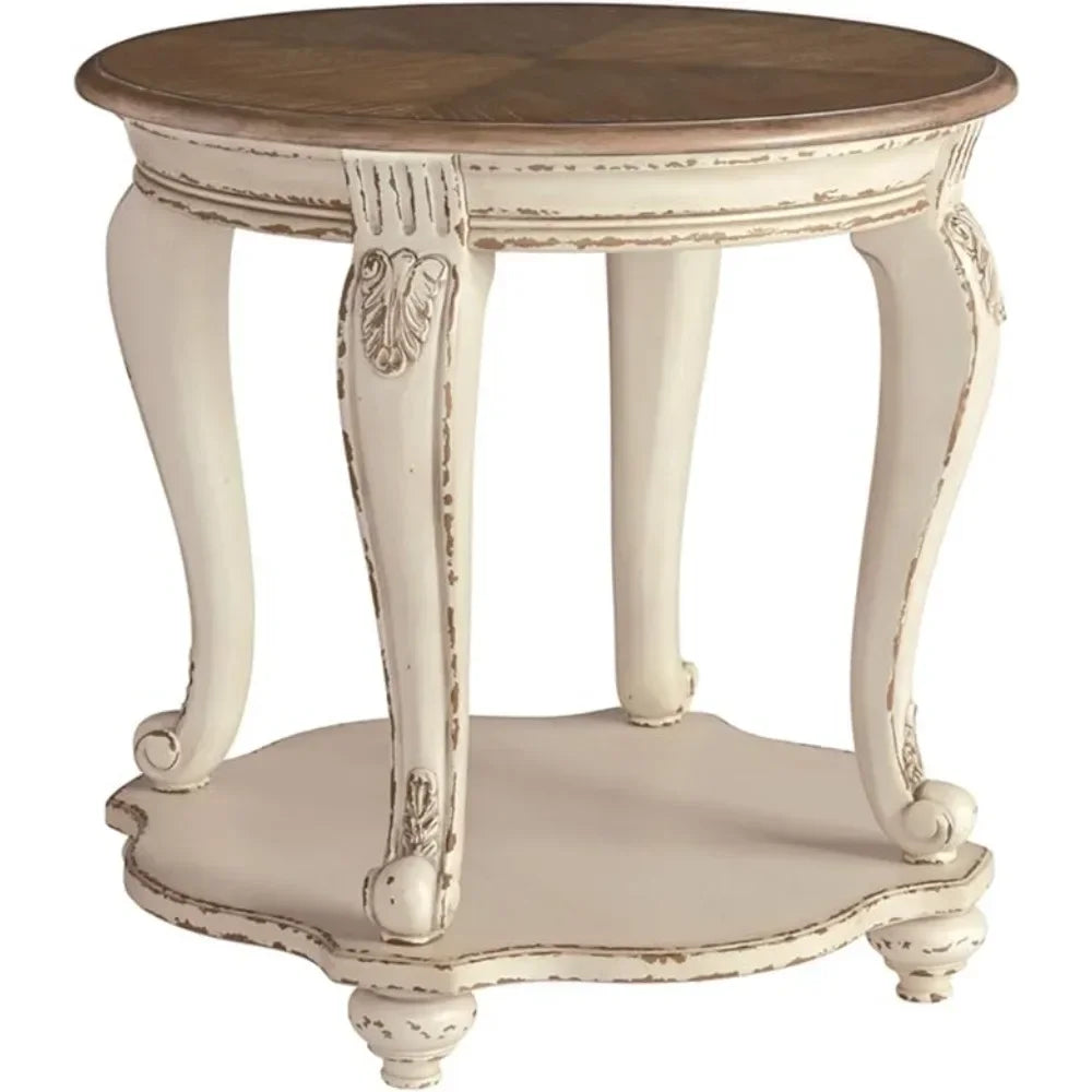 Coffee Table Room Realyn Casual Cottage Coffee Table Antique White & Brown Living Room Chairs Furniture Tables Mesas Coffe Café