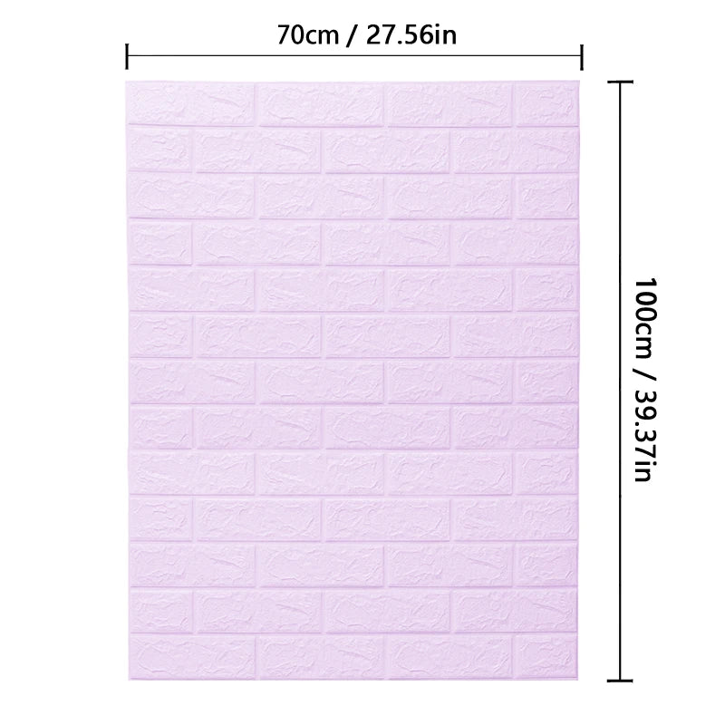 70cmx1m Waterproof and Moisture-proof Self-adhesive DIY Wallpaper Living Room 3D Imitation Brick Bedroom Home Decoration