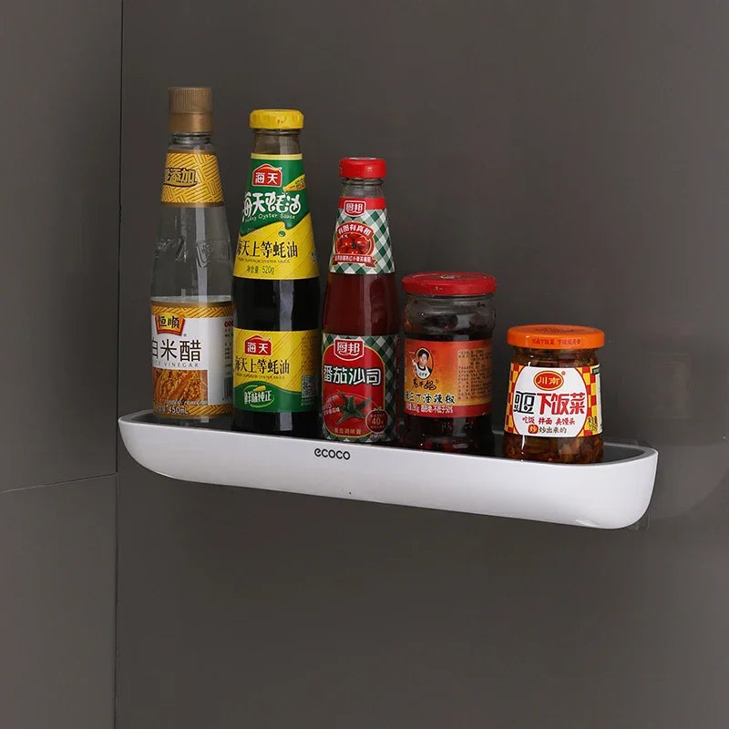 ECOCO Kitchen shelf perforated wall mounted household seasoning supplies complete knife rack rack multi-functional storage rack