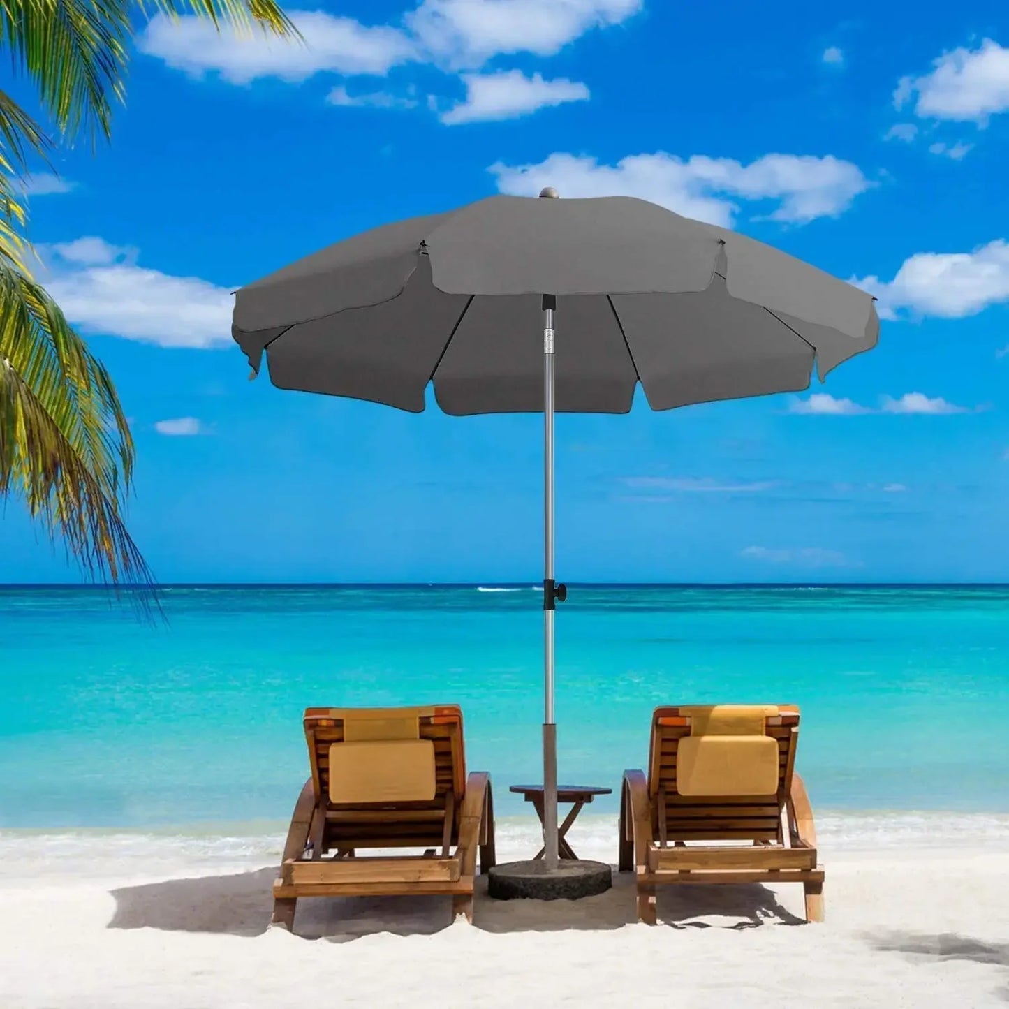 Parasol 200 Cm Round Parasols, Articulated UV Protection UPF 50+,Rainproof Garden Umbrella,Patio Umbrella 160G/m² Beach Umbrella